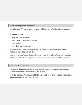 toyota coaster 2023-2024 owners manual in english